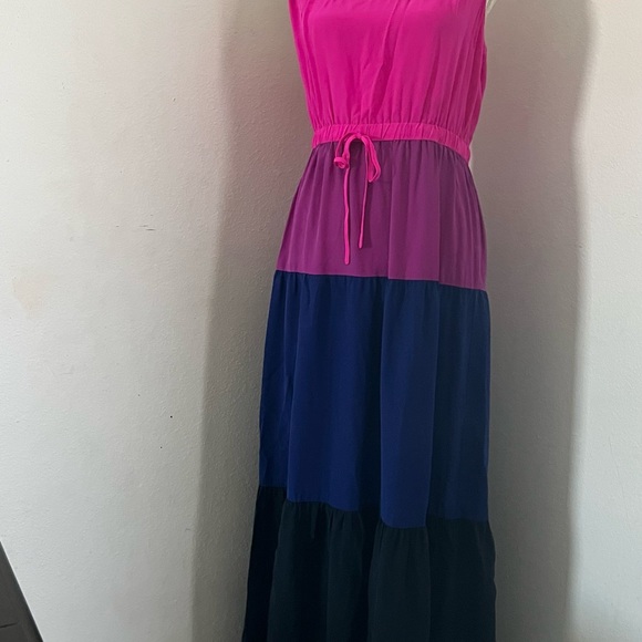 Twelfth Street by Cynthia Vincent Maxi Color Block Dress Pink - Picture 4 of 8